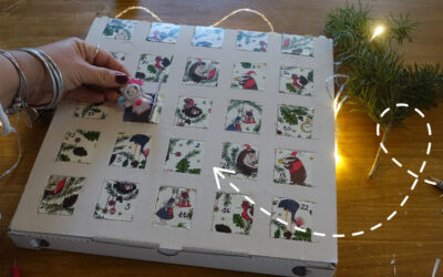 Calendario dell’Avvento con scatola della pizza